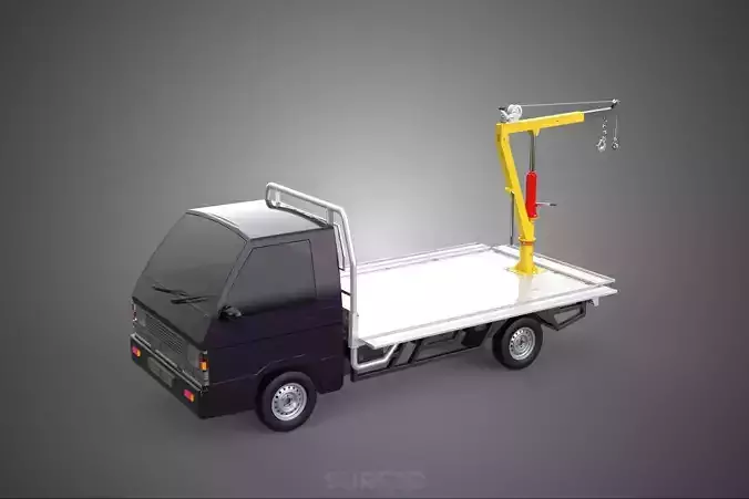 3 WAY WIDE DECK HYDRAULIC LIFT JIB CRANE DROP SIDE PICKUP TRUCK 3D model