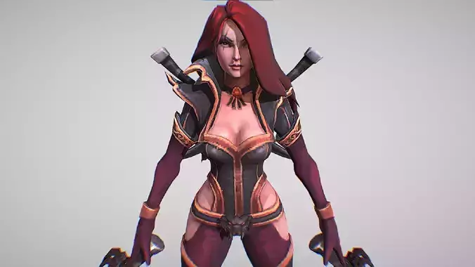 Katarina - High Commissioner Skin - League Of Legends Low-poly 3D model