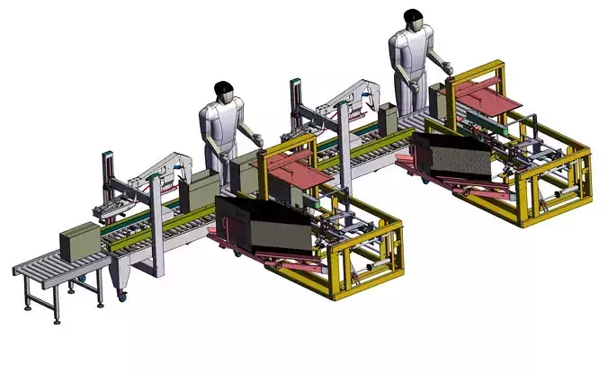 Unboxing and Sealing Conveyor Line 