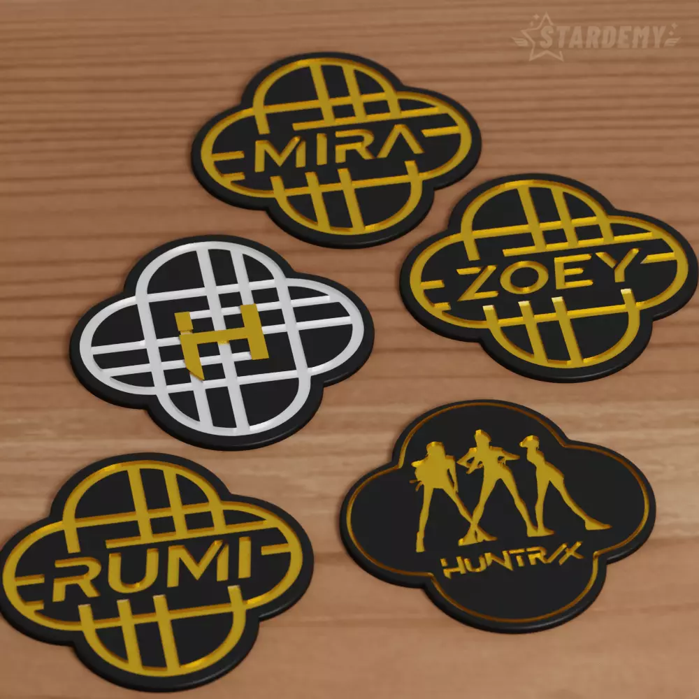 Huntrix Pen Holder Kpop Demon Hunters Coasters Rumi Mira Zoey 3D print model_5