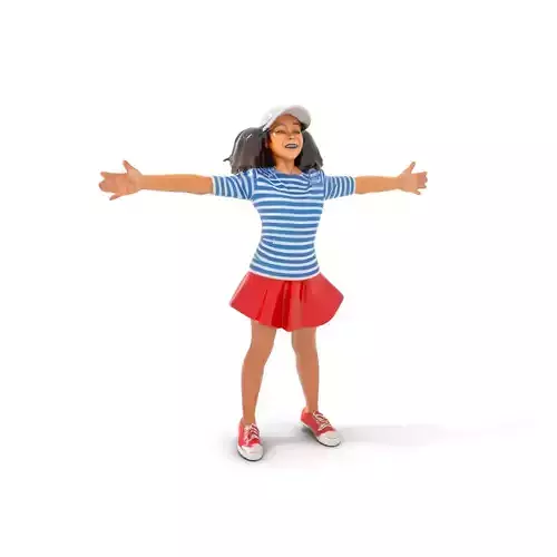Cheerful Child in Casual Outfit Model Pack