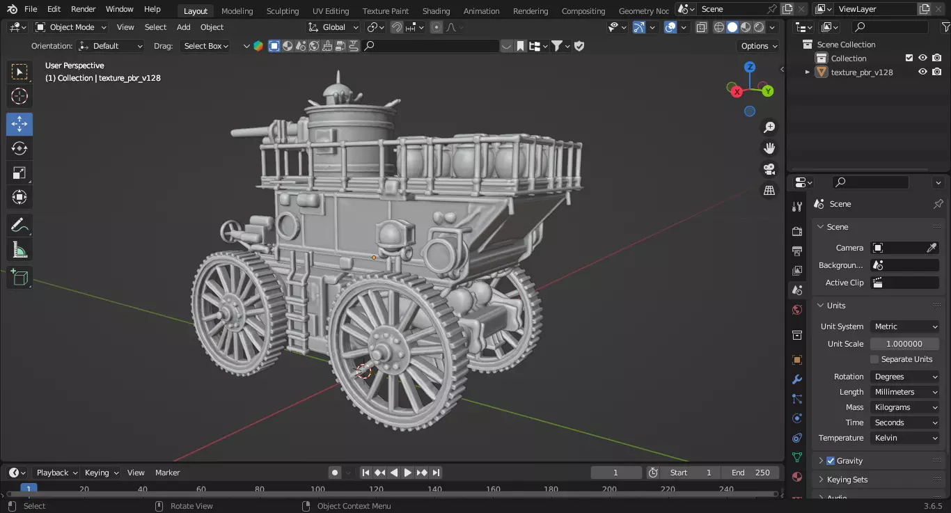 Steampunk Tank 3D print model_4