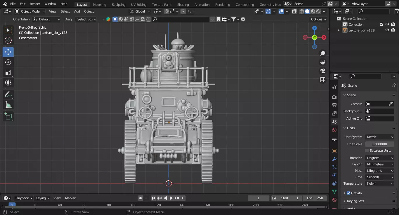 Steampunk Tank 3D print model_6