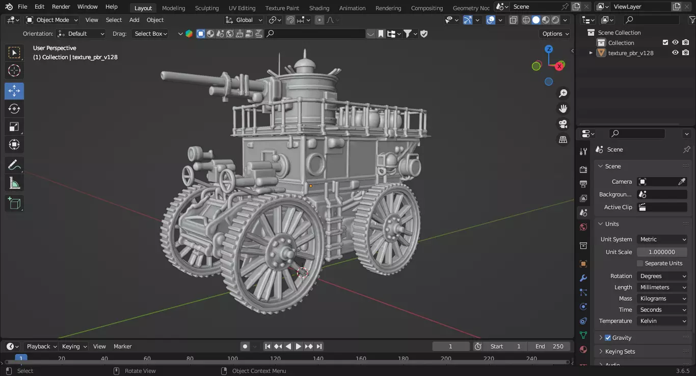 Steampunk Tank 3D print model_1
