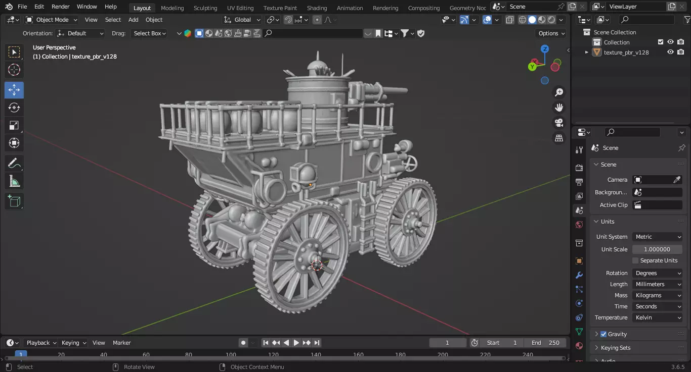 Steampunk Tank 3D print model_3