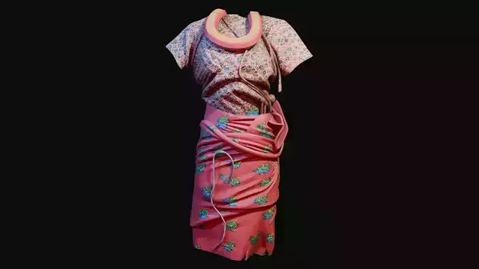 Nepali Dress -Traditional Luga 3D