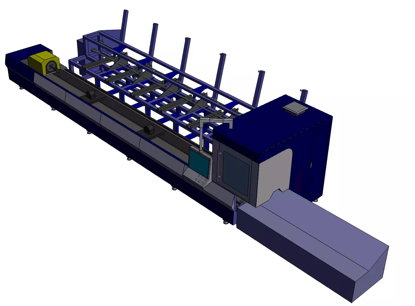 Fully Automatic Laser Pipe Cutting Machine 3D model