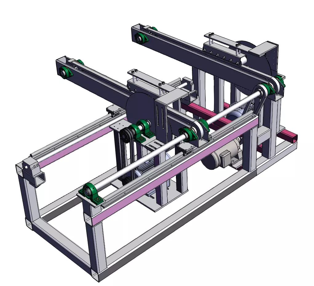 Fully Automatic Woodworking Double-Head Cutting Saw  3D model_3