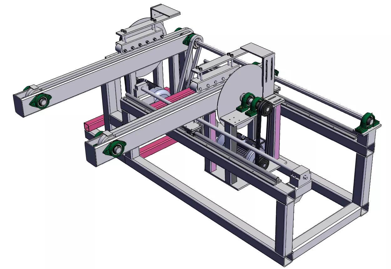 Fully Automatic Woodworking Double-Head Cutting Saw  3D model_0