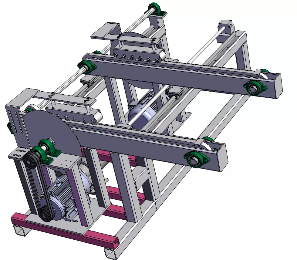 Fully Automatic Woodworking Double-Head Cutting Saw  3D model_1