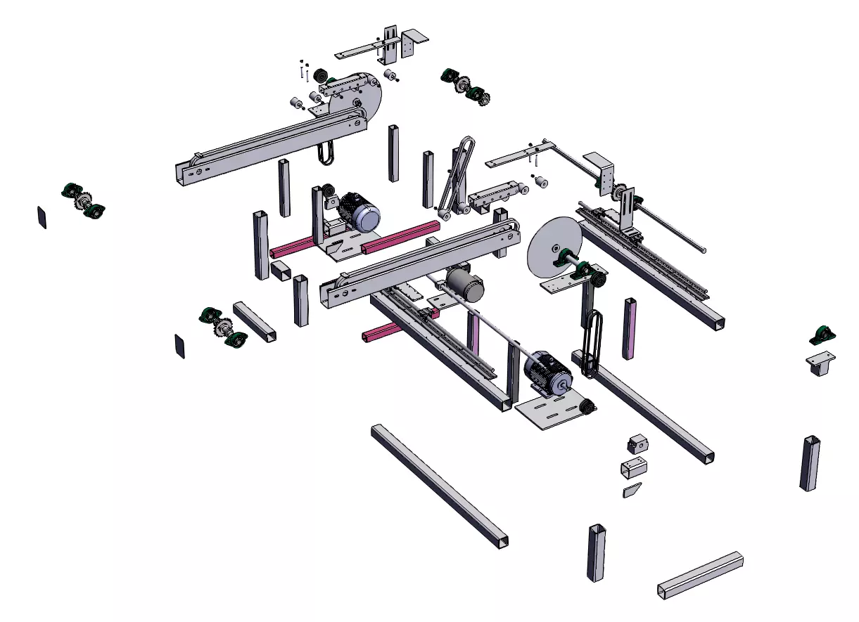 Fully Automatic Woodworking Double-Head Cutting Saw  3D model_4