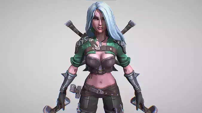 Katarina - Mercenary Skin - League Of Legends Low-poly 3D model