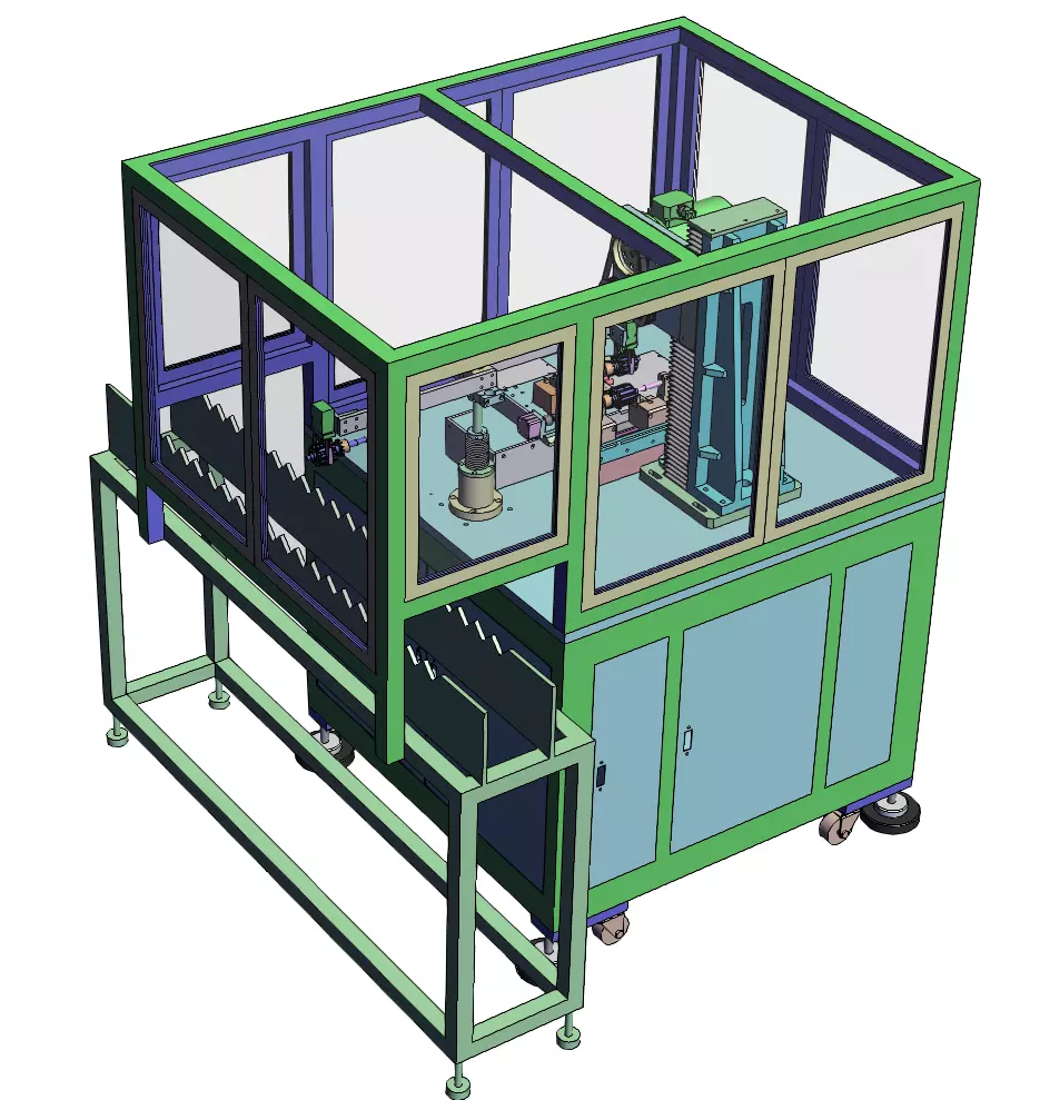 Precision Turning Machine with Single Cutter and Dual Servos 3D model