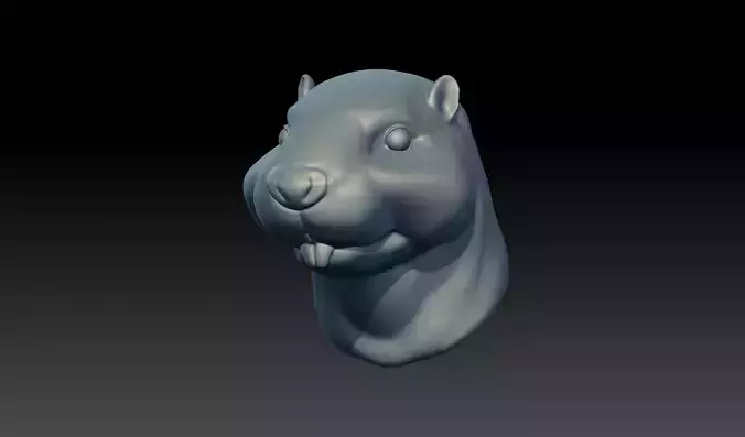 Beaver Head Pendant   3D Printable Jewelry Model