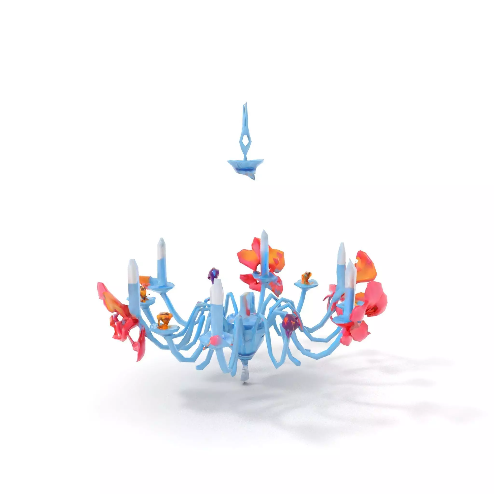 Floral Chandelier Model Pack with Decorative Elements Low-poly 3D model_15