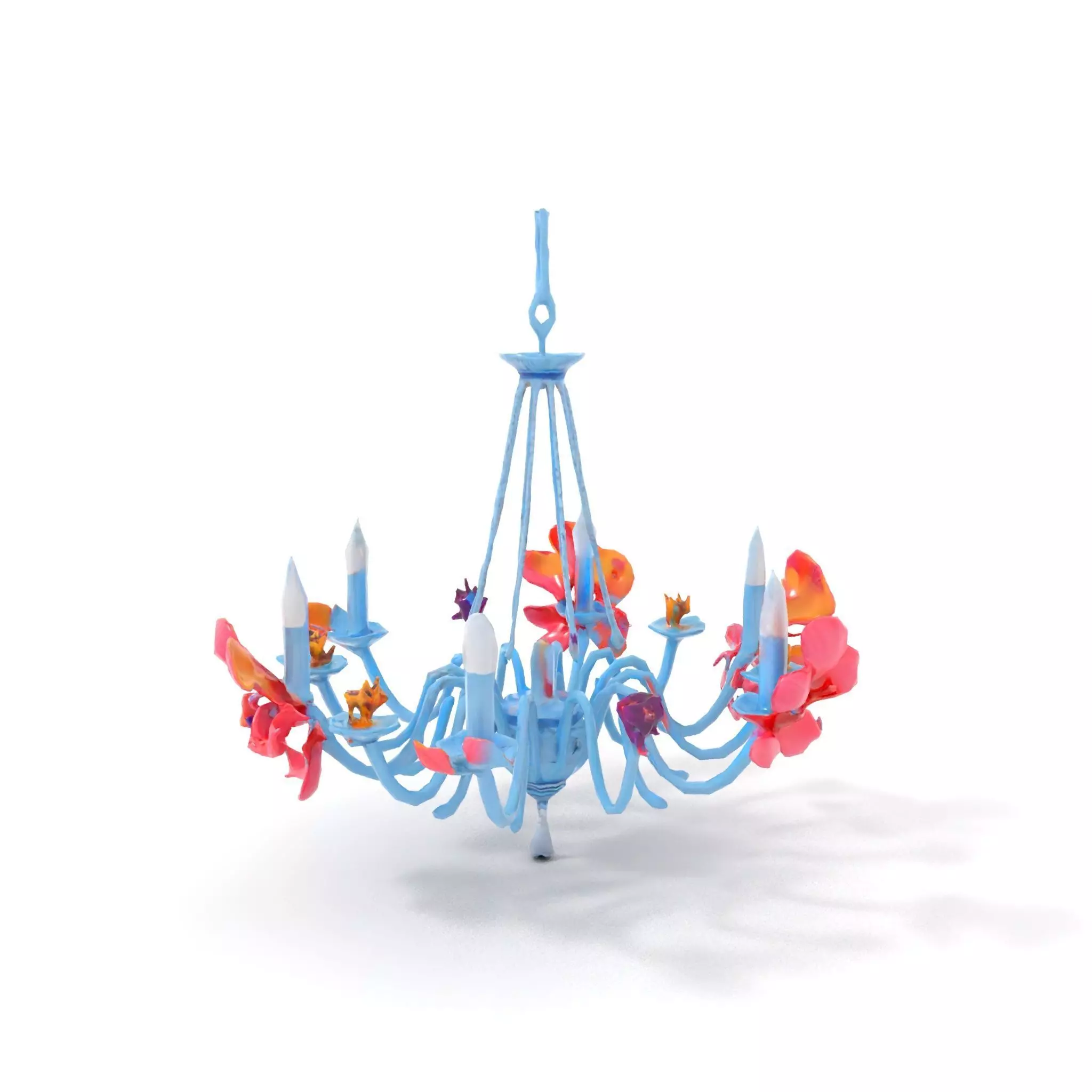 Floral Chandelier Model Pack with Decorative Elements Low-poly 3D model_7