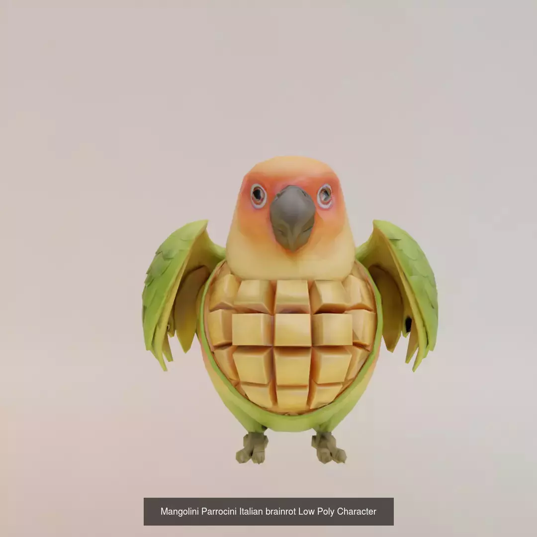 Italian brainrot v5 Low Poly Character 3D Model Collection _17