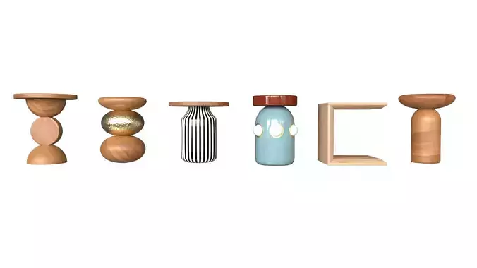 Modern Decorative Side Tables Collection 6 pieces