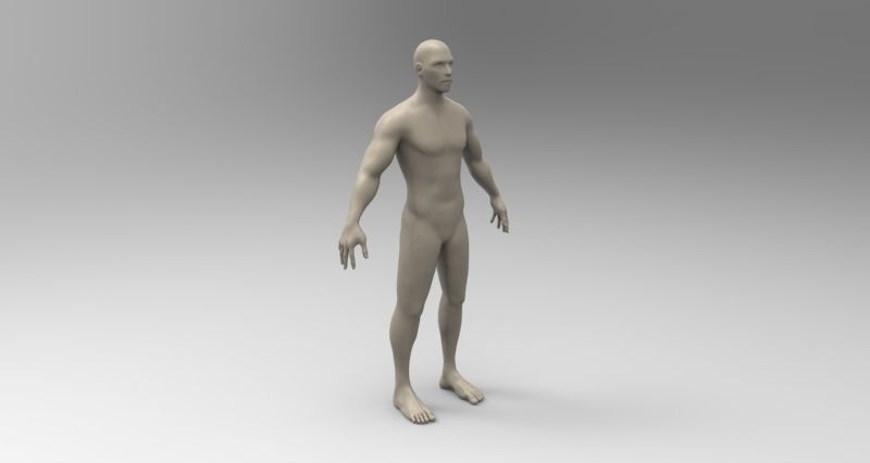 3d model male mannequin Low-poly 3D model_1
