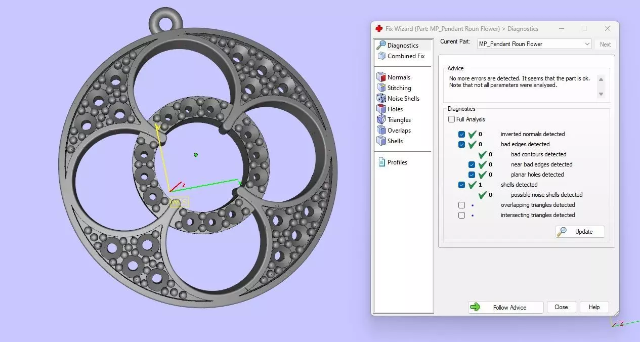 Pendant  Roun Flower  3D print model_6