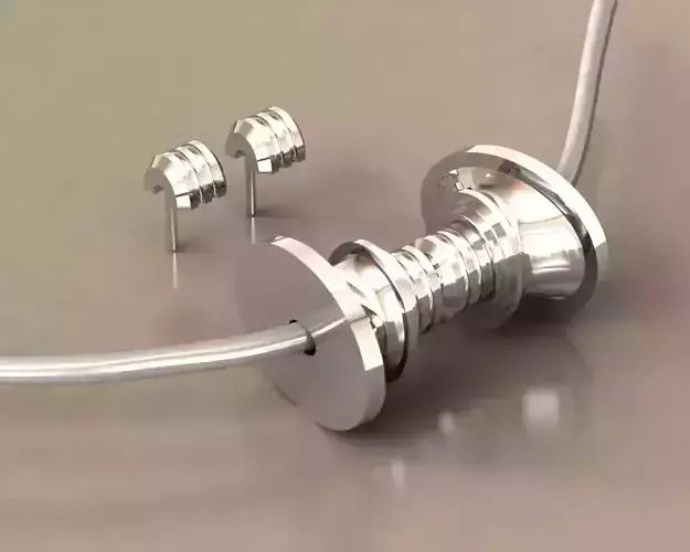 Modern Jewelry Set Pendant with Leather Cord Style 3D Printable 