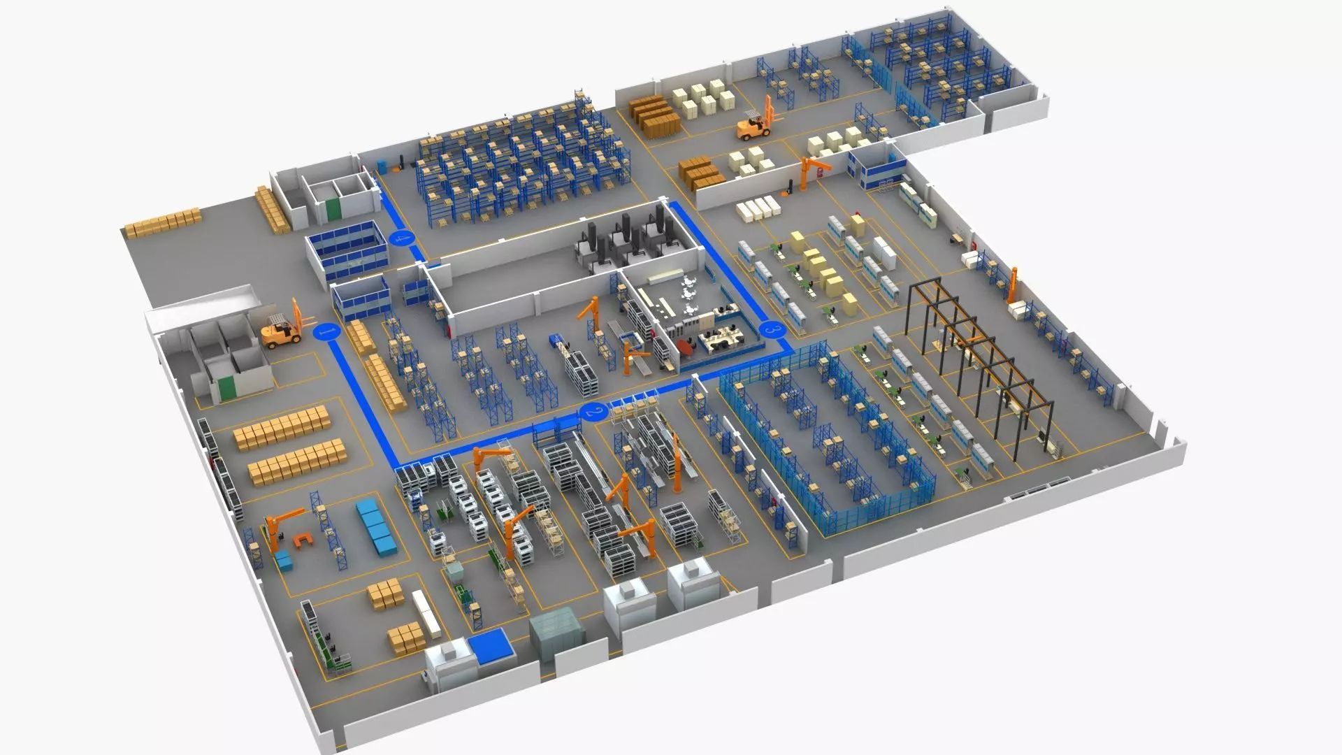 Factory Building 1 3D model_0