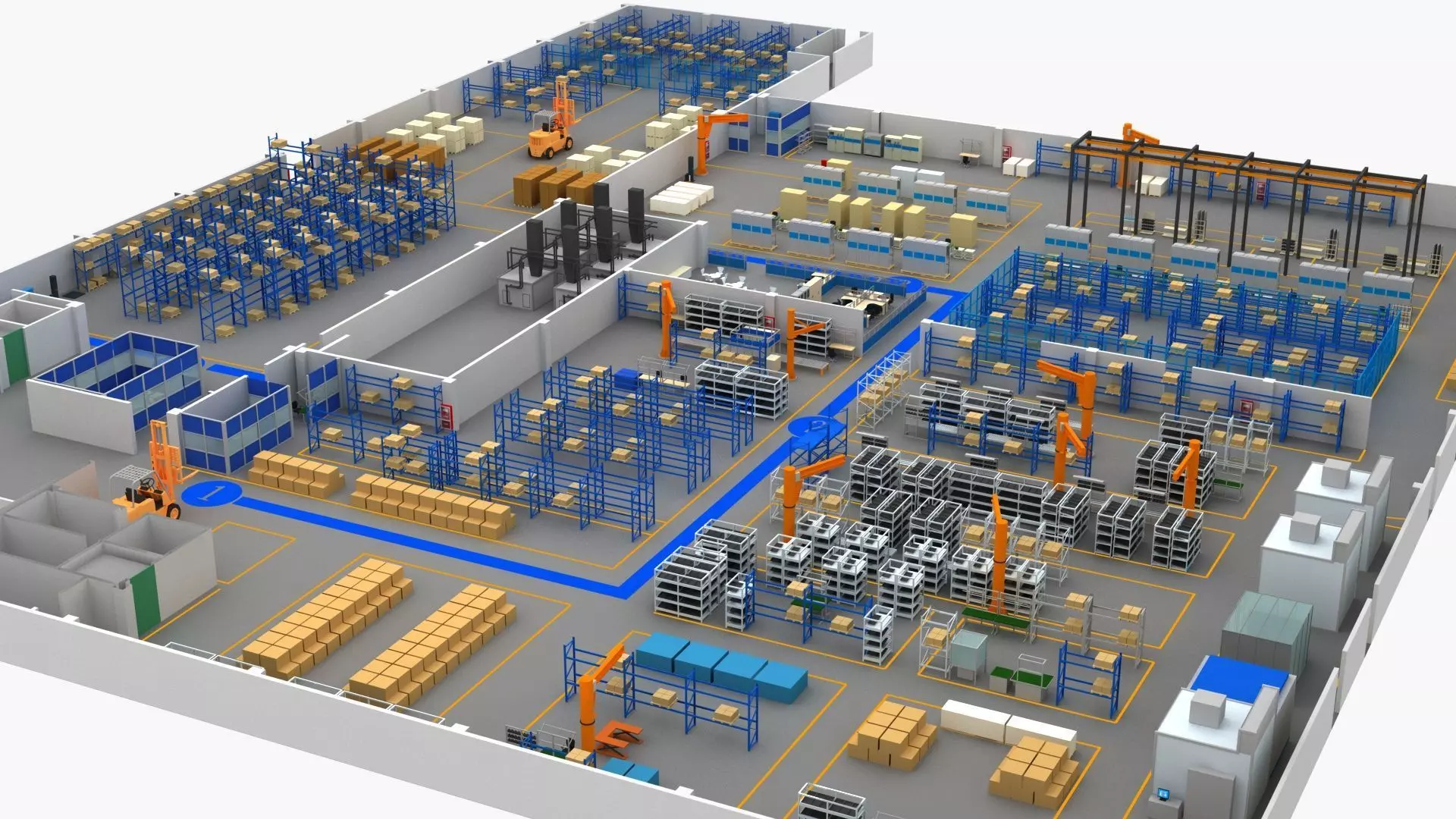 Factory Building 1 3D model_4