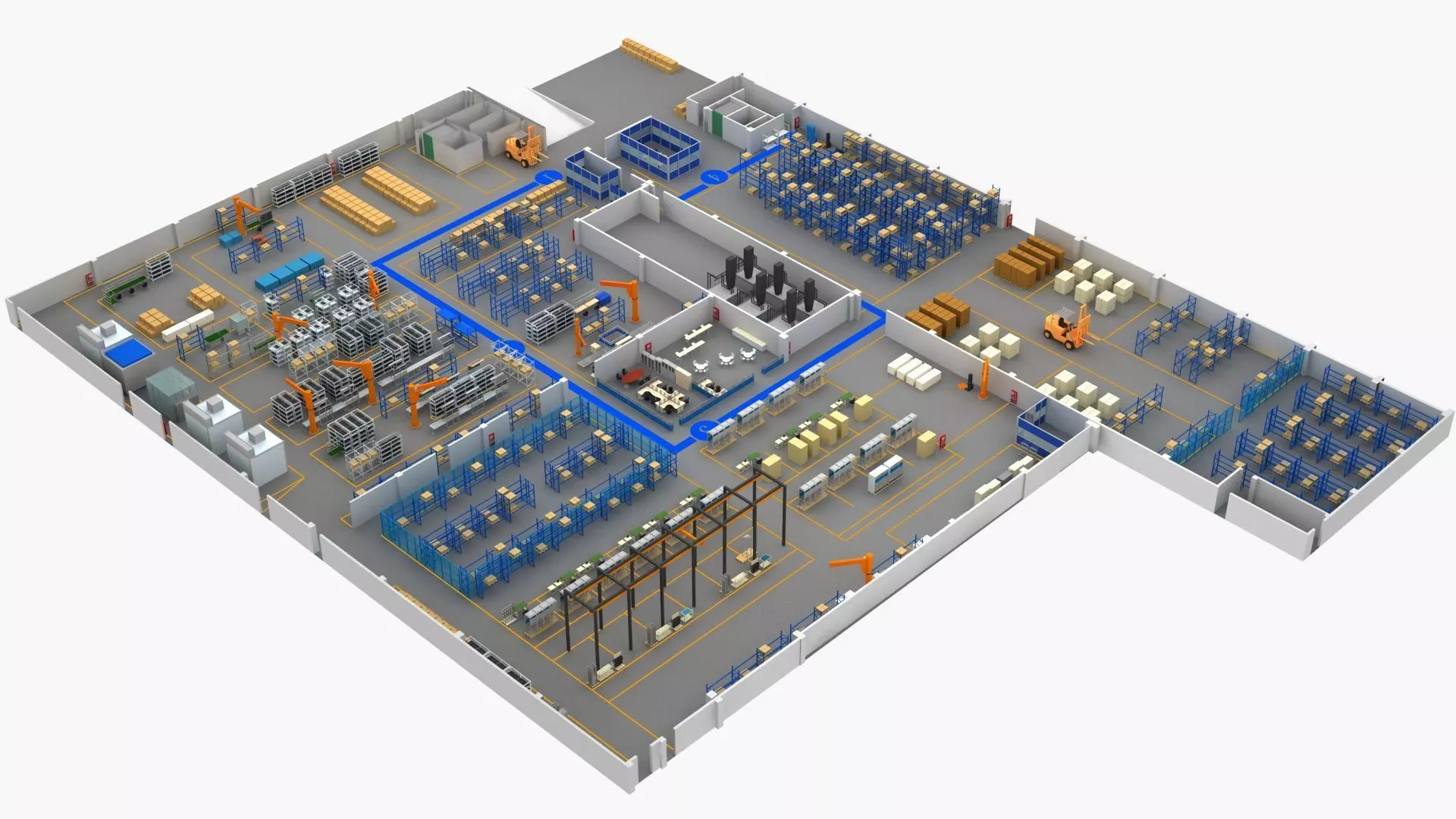 Factory Building 1 3D model_2