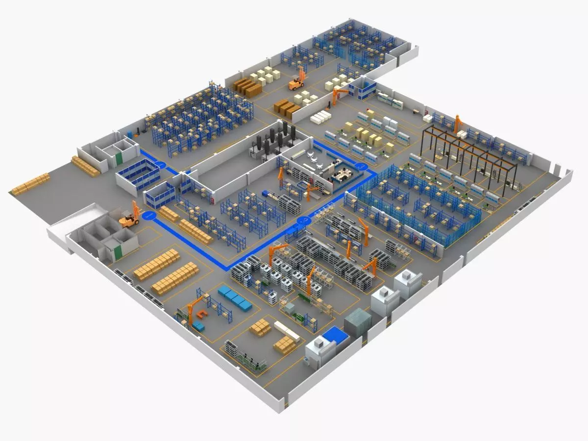 Factory Building 1 3D model_1