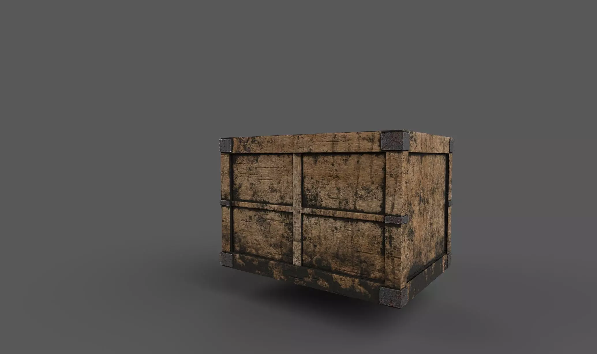 Wooden Storage Crate Low-poly 3D model_0