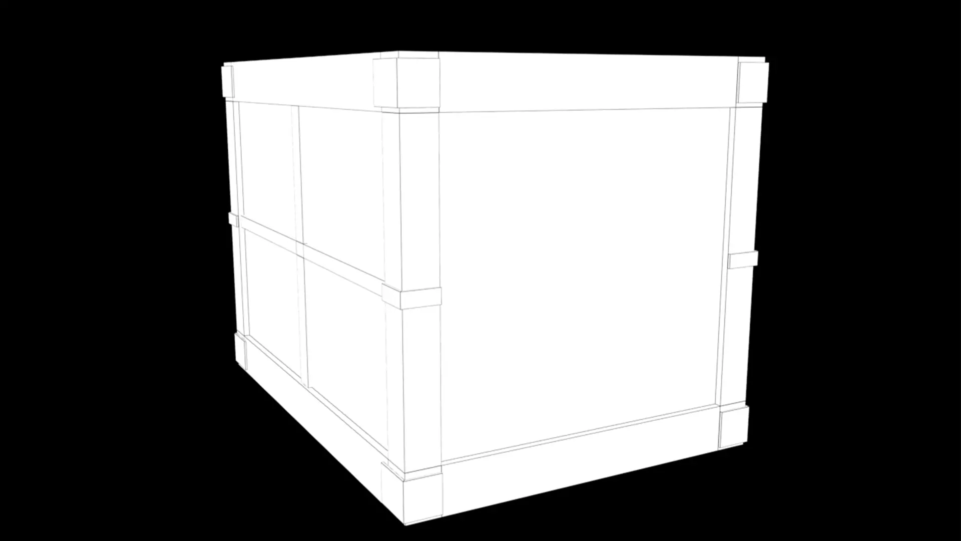 Wooden Storage Crate Low-poly 3D model_4