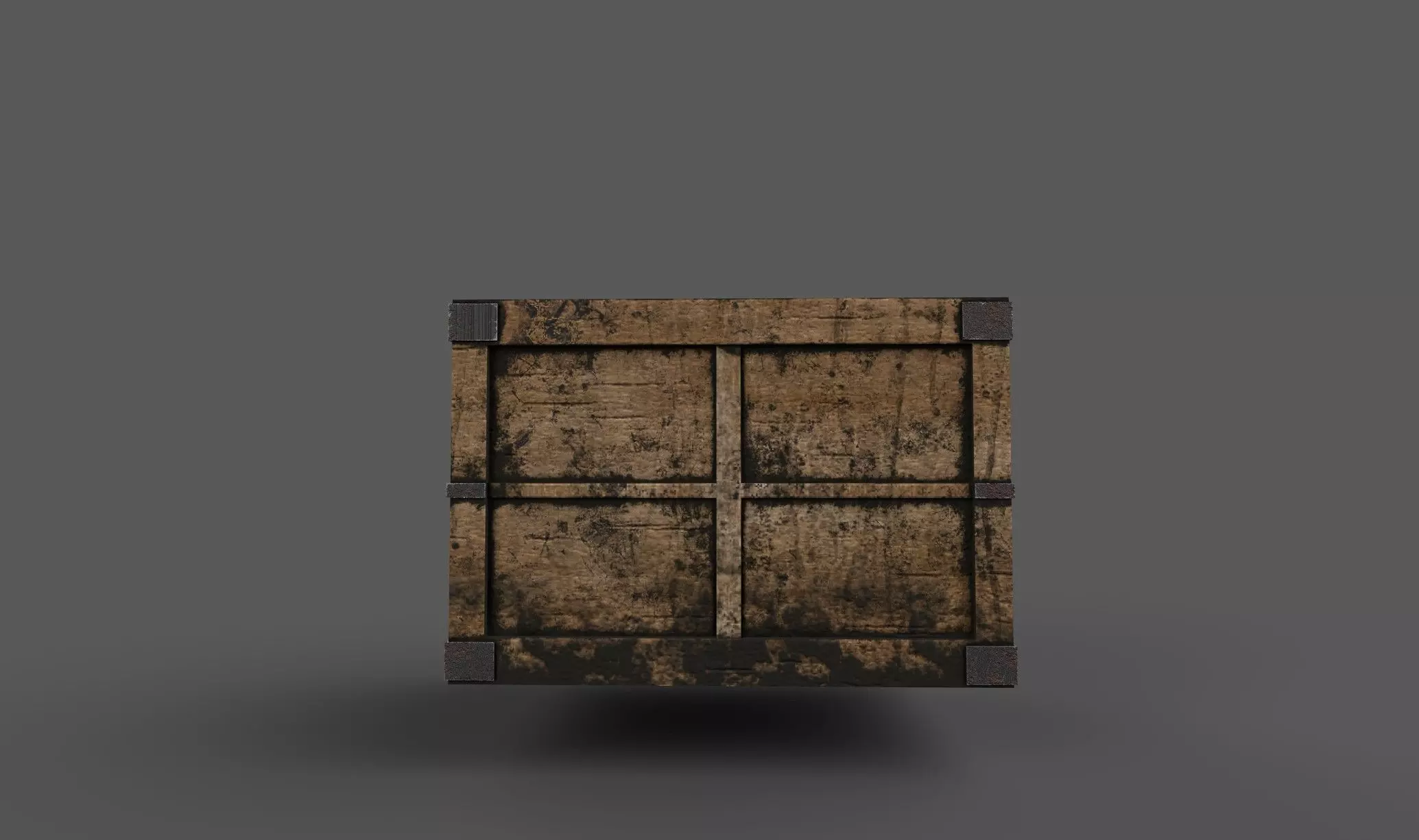 Wooden Storage Crate Low-poly 3D model_1