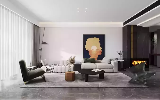 Modern living room dining room