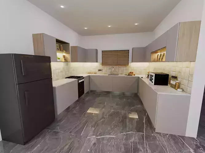 u shape kitchen design 