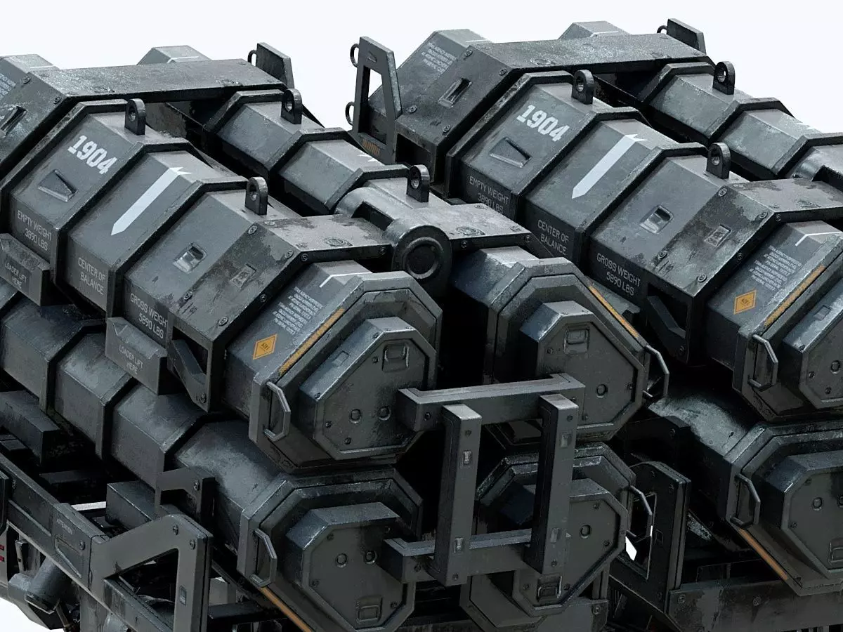 scifi Machine Gun Low-poly 3D model_5