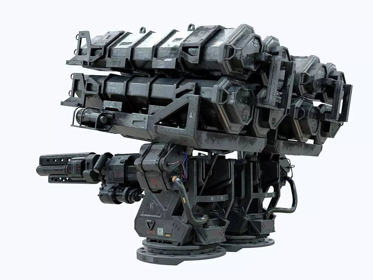 scifi Machine Gun Low-poly 3D model_1