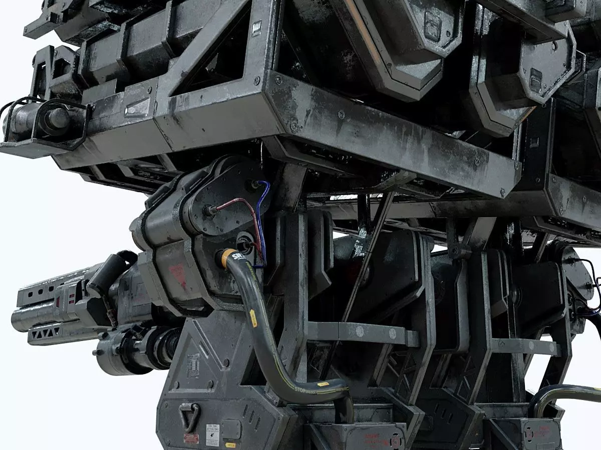 scifi Machine Gun Low-poly 3D model_3