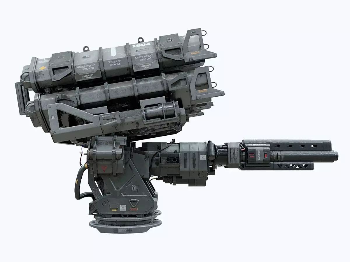 scifi Machine Gun Low-poly 3D model_2