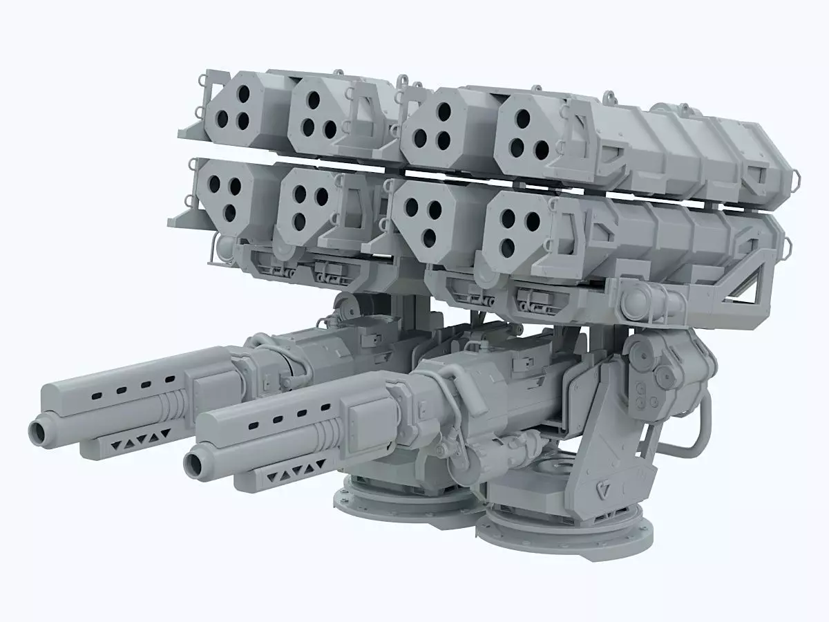 scifi Machine Gun Low-poly 3D model_6