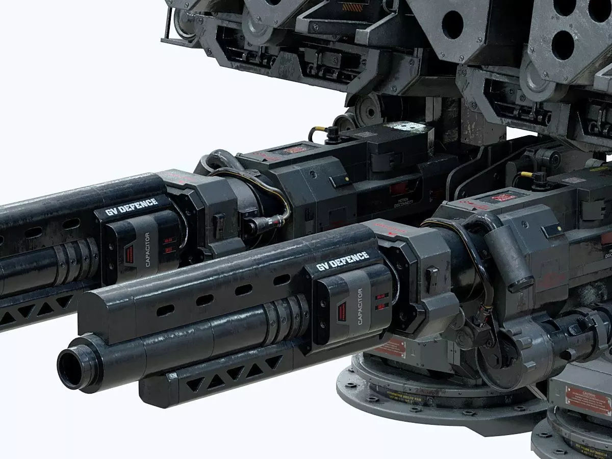 scifi Machine Gun Low-poly 3D model_4