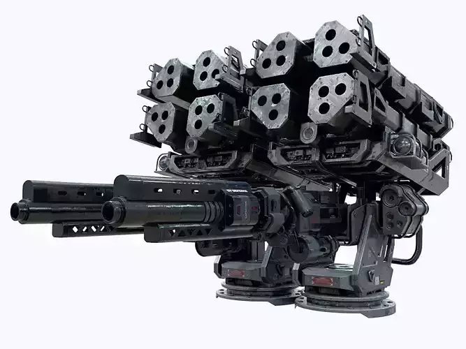 scifi Machine Gun Low-poly 3D model scifi Machine Gun Low-poly 3D model