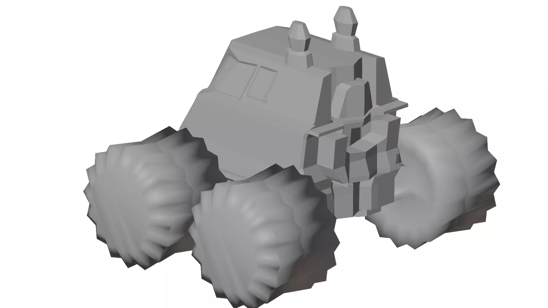 Mech Truck Low poly 3d model Low-poly 3D model_5