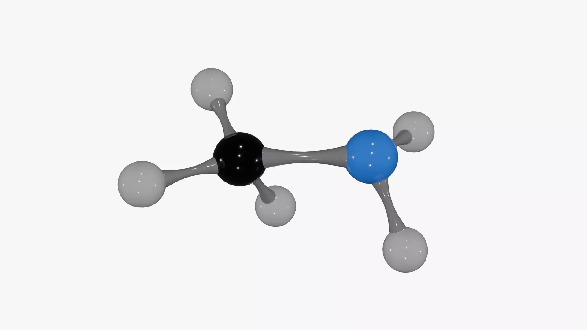 Methylamine Molecule Low-poly 3D model_2