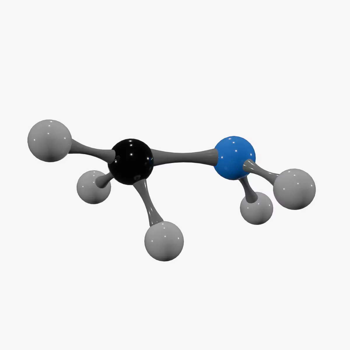 Methylamine Molecule Low-poly 3D model_0