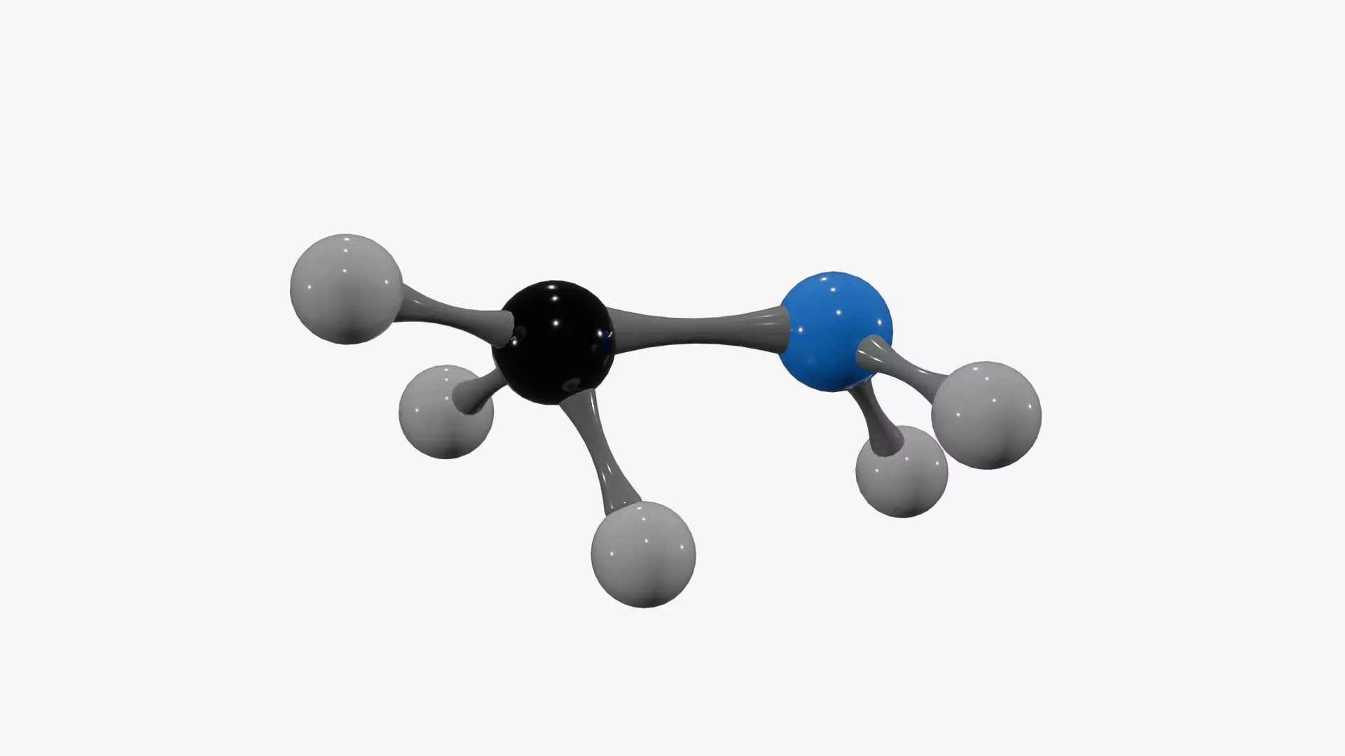 Methylamine Molecule Low-poly 3D model_1