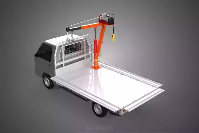 WIDE DECK JIB CRANE LIFT HOIST MOTOR WINCH HOOK TRUCK PICKUP CAR 3D model