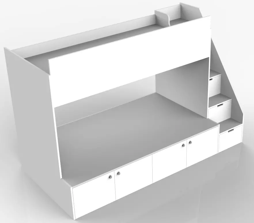 children bed with cutting list 3D model