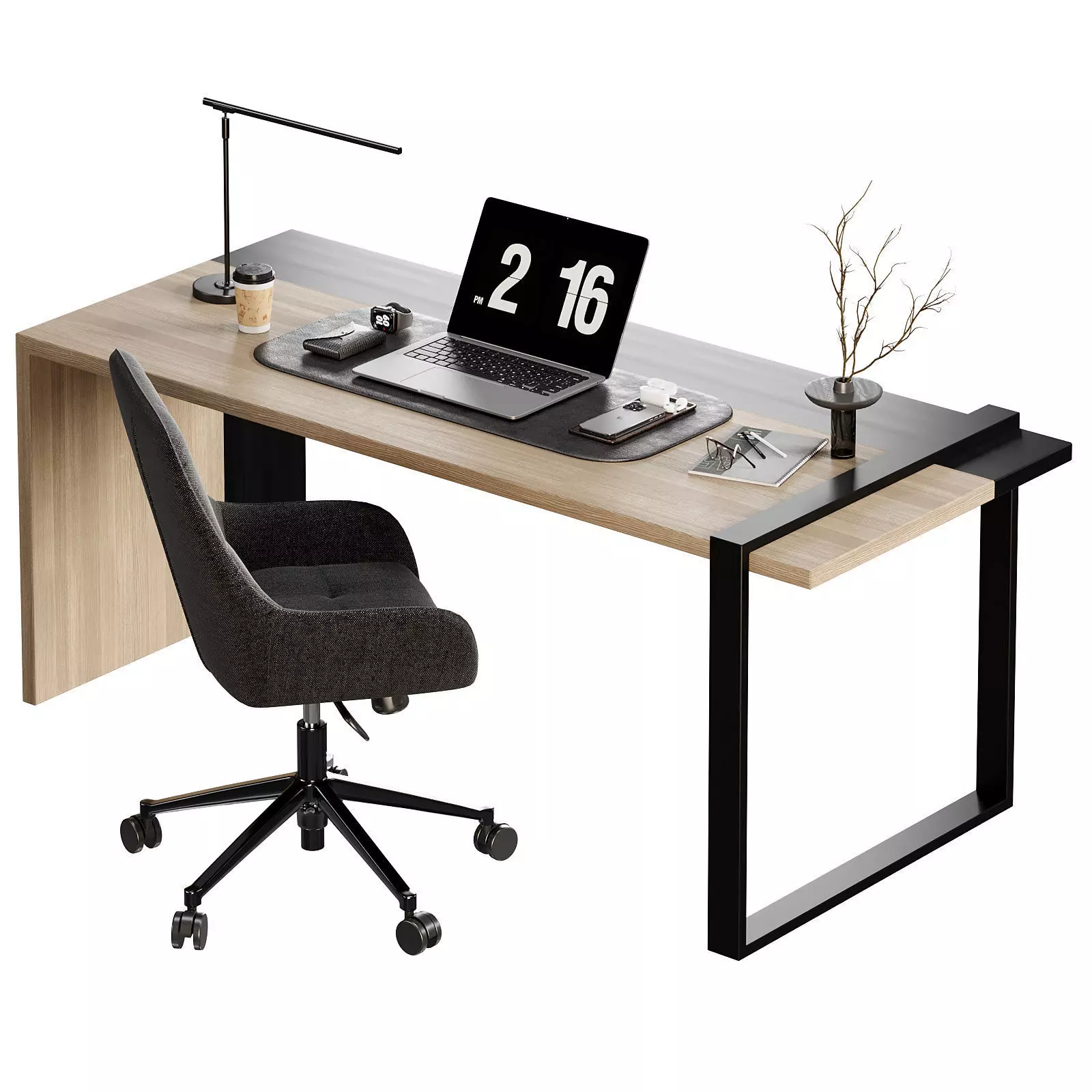 Office Furniture Manager set 23 3D model