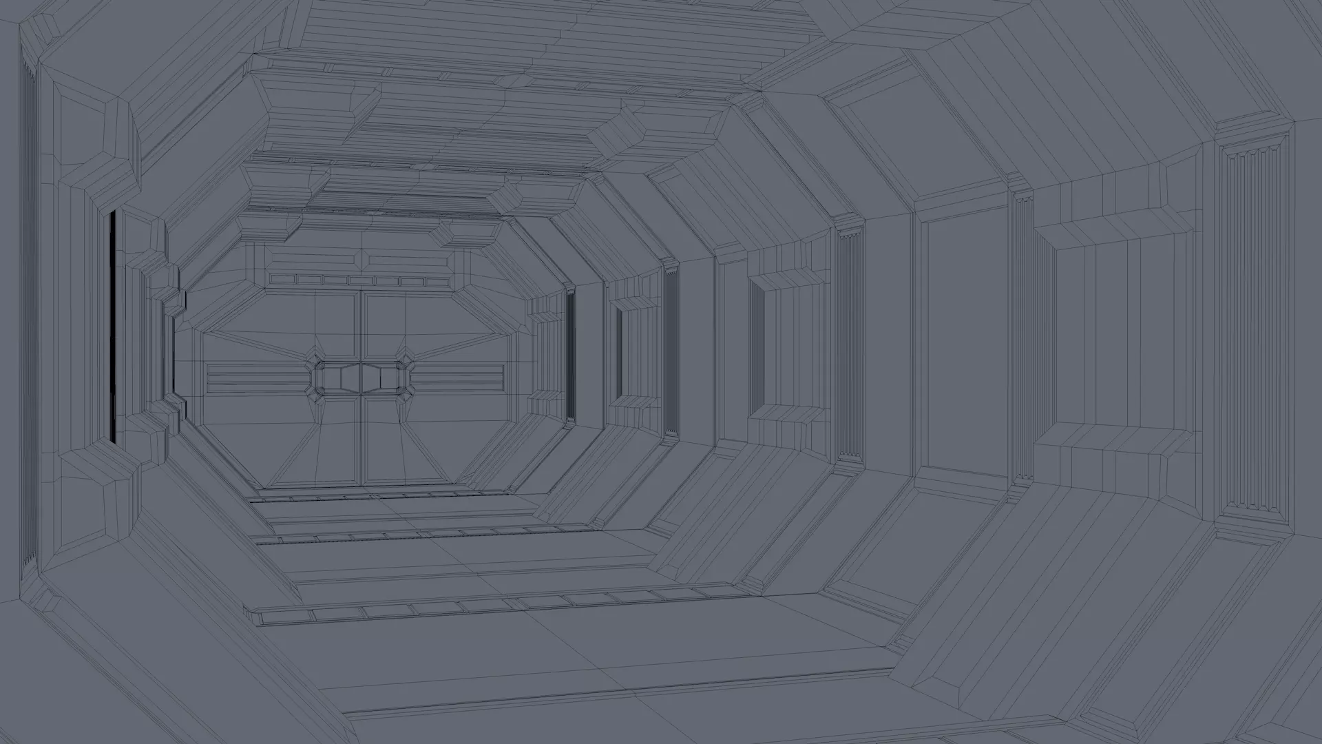 Low Poly Sci Fi Corridor 3D model_11
