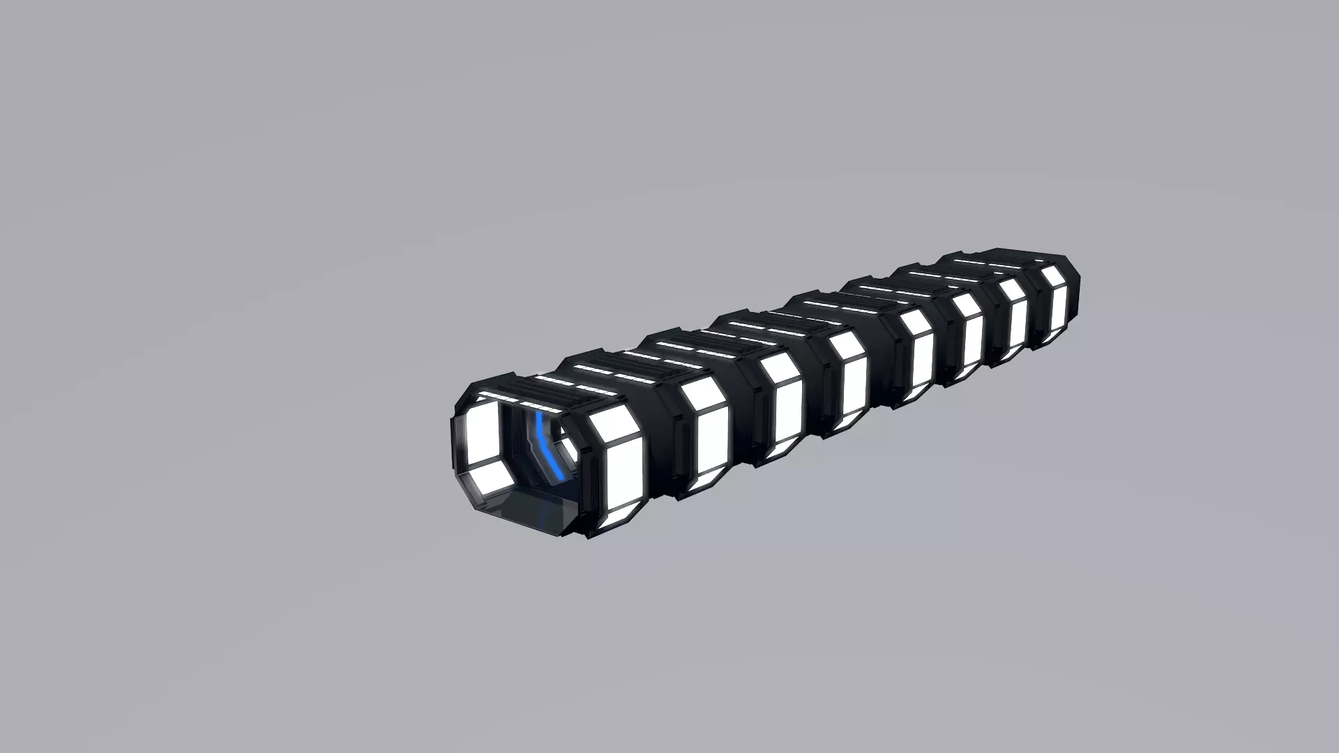 Low Poly Sci Fi Corridor 3D model_8